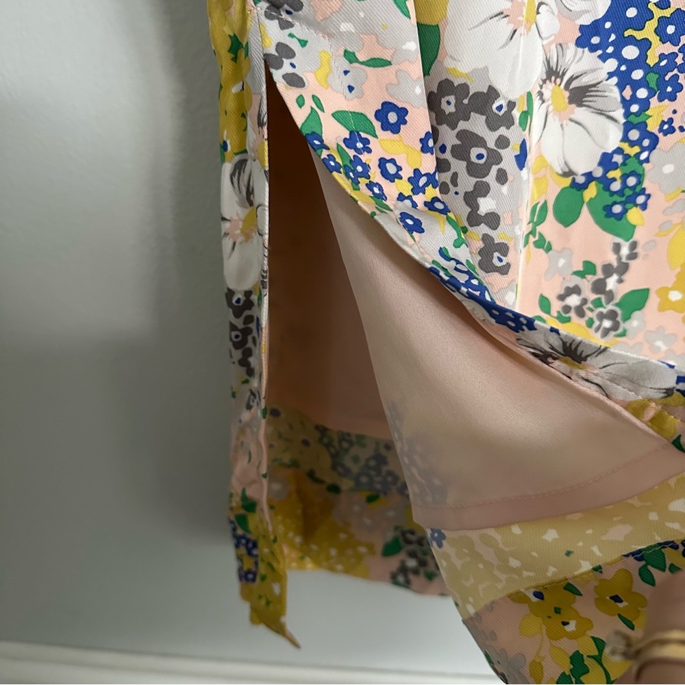 J Crew Lemon Floral Midi Slip Skirt In Floral Subtle Pink Gold Size 6 - Picture 8 of 12